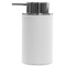 Soap Dispenser, Round, Made From Faux Leather, In White Finish